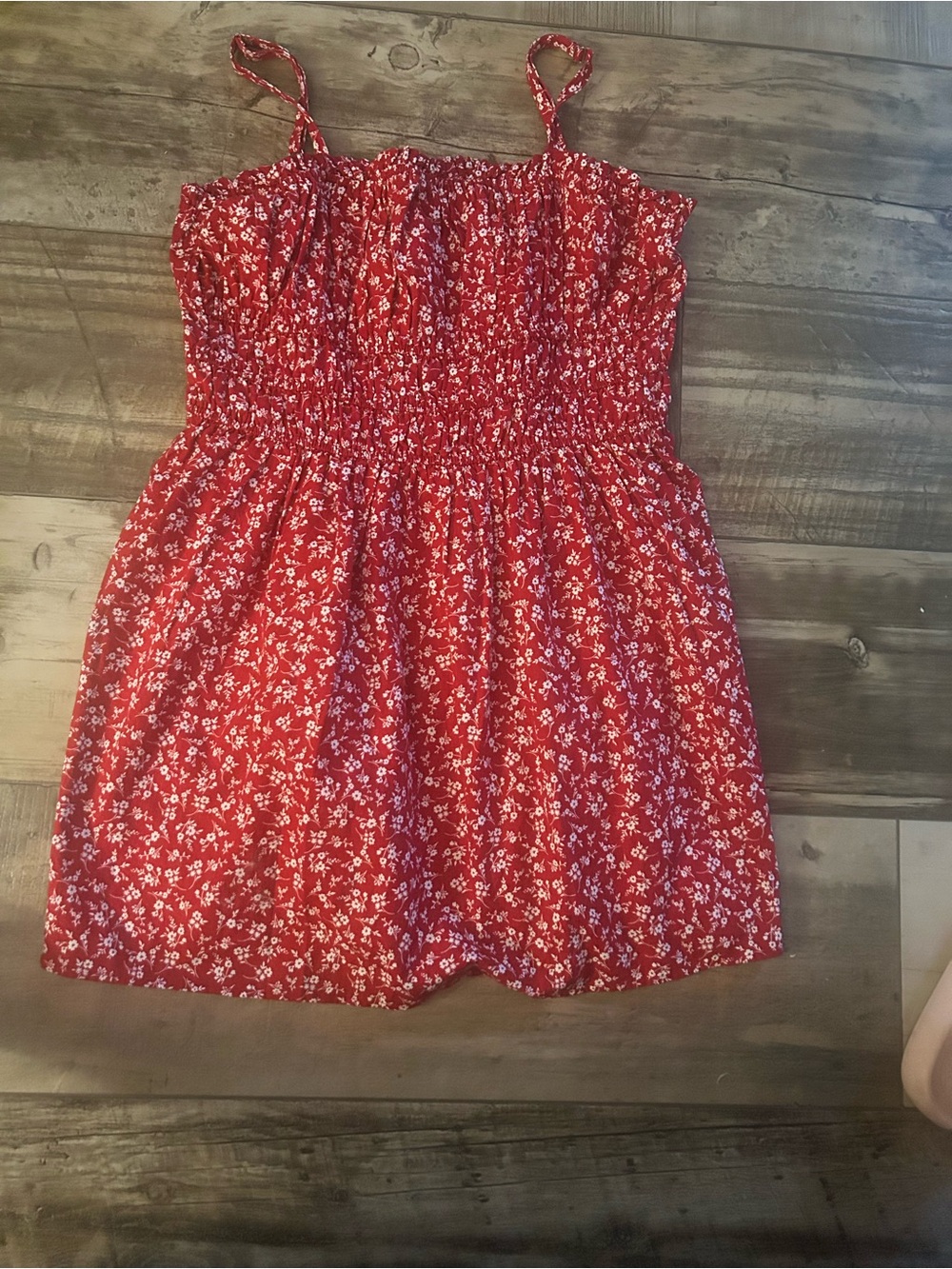 NWT Women’s Wild fable Red Floral Smocked Sundress with Spaghetti Straps size XL